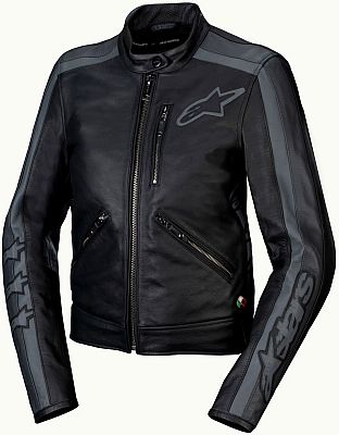 Alpinestars Stella Dyno, Lederjacke Damen - Schwarz/Grau/Dunkelgrau - XS von Alpinestars