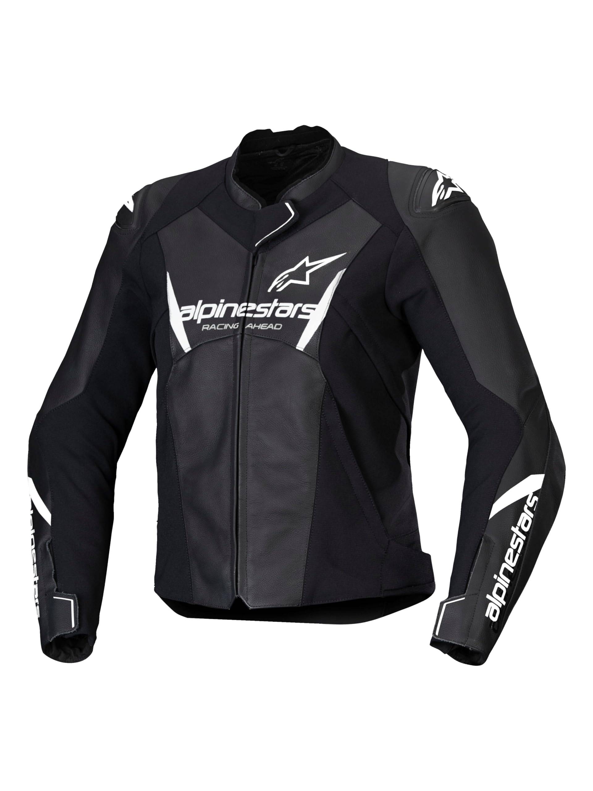 Alpinestars Stella Faster V3 Black White Damen Motorrad Lederjacke, 38 von Alpinestars