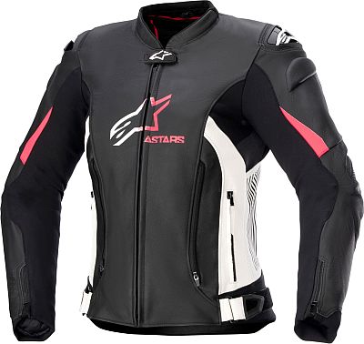 Alpinestars Stella Gp Plus V4, Leder-/Textiljacke Damen - Schwarz/Weiß/Pink - 48 von Alpinestars