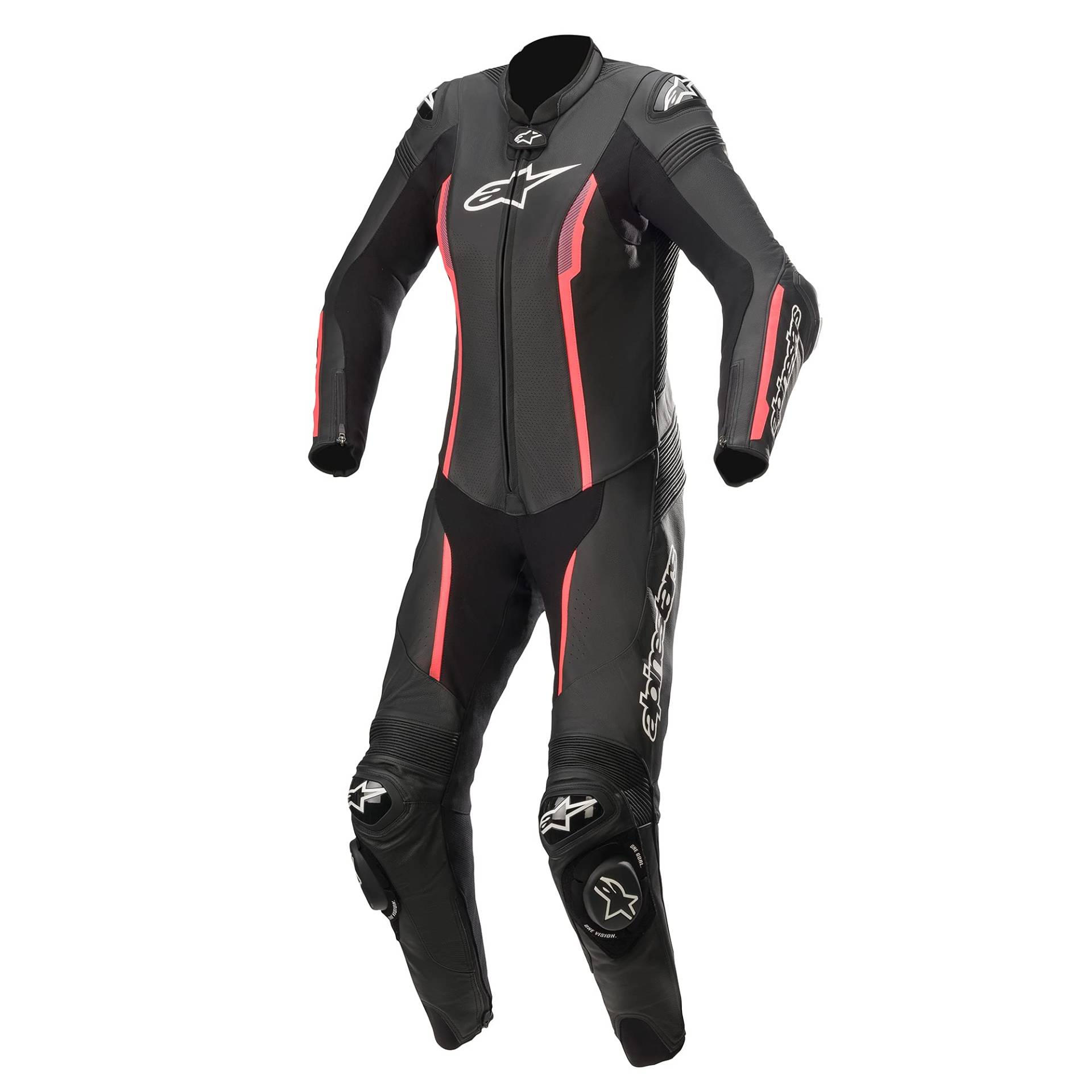 Alpinestars Stella Missile V2 1-Teiler Motorrad Damen Lederkombi (Black/Pink,42) von Alpinestars