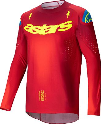 Alpinestars Supertech Maker, Trikot - Rot/Neon-Gelb/Blau - L von Alpinestars