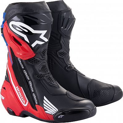 Alpinestars Supertech R Honda, Stiefel - Schwarz/Hellrot/Blau - 40 EU von Alpinestars