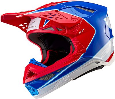 Alpinestars Supertech S-M10 Aeon, Motocrosshelm - Rot/Blau/Weiß - S von Alpinestars