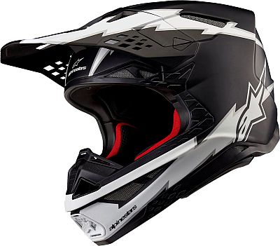 Alpinestars Supertech S-M10 Ampress, Motocrosshelm - Matt Schwarz/Weiß - XL von Alpinestars