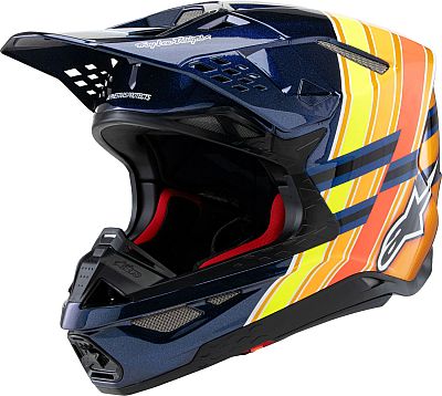 Alpinestars Supertech S-M10 TLD Edition 25, Motocrosshelm - Dunkelblau/Orange/Gelb - L von Alpinestars