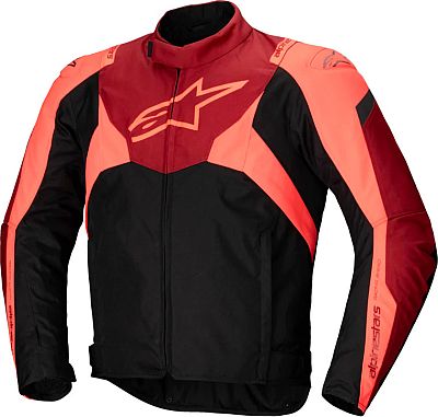 Alpinestars T-Jaws V4, Textiljacke wasserdicht - Schwarz/Neon-Rot/Dunkelrot - 3XL von Alpinestars