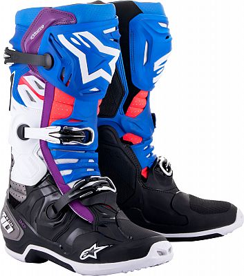 Alpinestars Tech 10 Supervented S23, Stiefel - Schwarz/Blau/Lila/Weiß - 13 US von Alpinestars