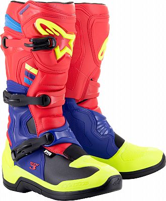 Alpinestars Tech 3 S23, Stiefel - Rot/Dunkelblau/Neon-Gelb - 14 US von Alpinestars