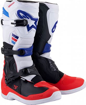 Alpinestars Tech 3 S23, Stiefel - Weiß/Rot/Dunkelblau - 9 US von Alpinestars