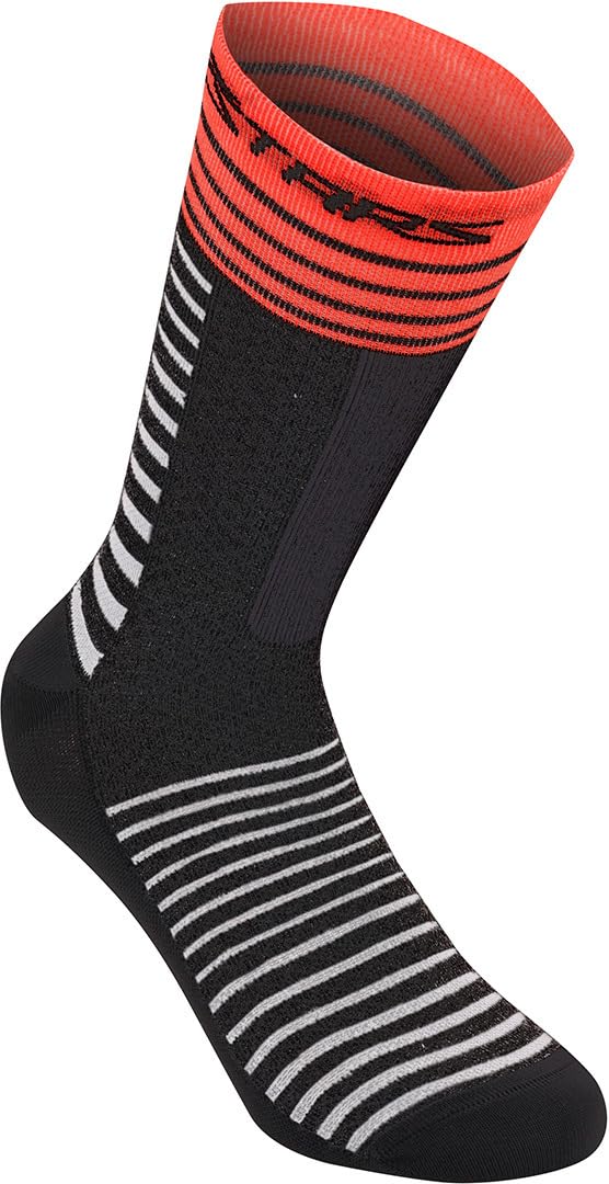 Alpinestars Unisex Drop 19 Socken, Schwarz hell/rot, Large von Alpinestars