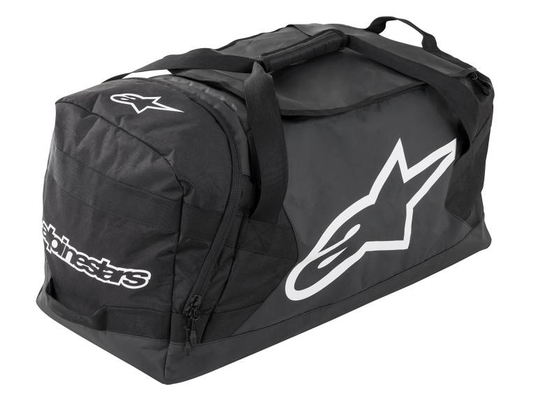 Alpinestars Goanna Duffle Bag, Sporttasche groß für Motorrad Zubehör, Hochbelastbare Reißverschlüsse, Gear Bag, (82cm x 39cm x 45cm),125 L, MX Enduro Motorrad Sporttasche Damen Herren, Schwarz/Weiß von Alpinestars