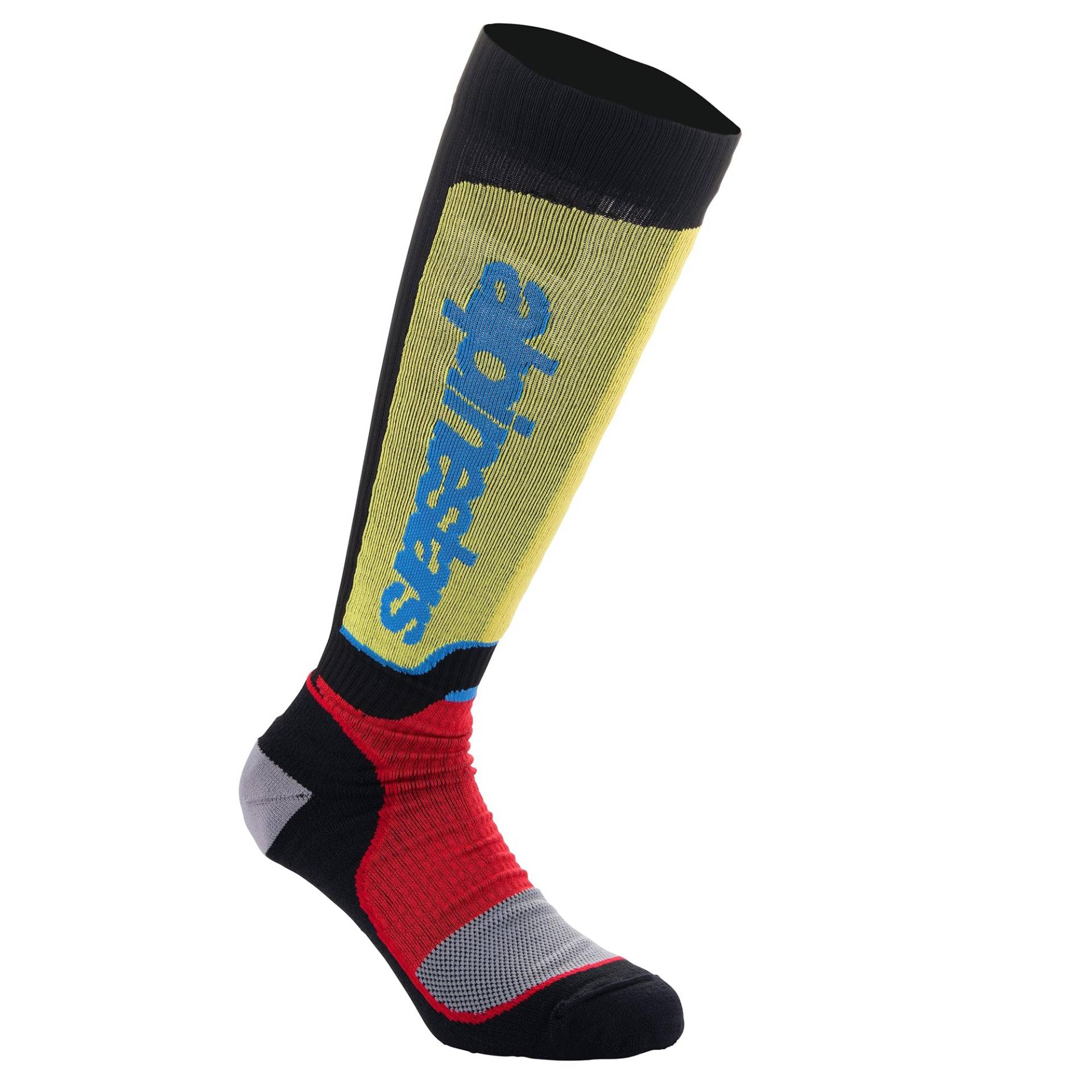 Alpinestars Unisex Plus Technische Socken MX, Black Red Light Blue, L von Alpinestars