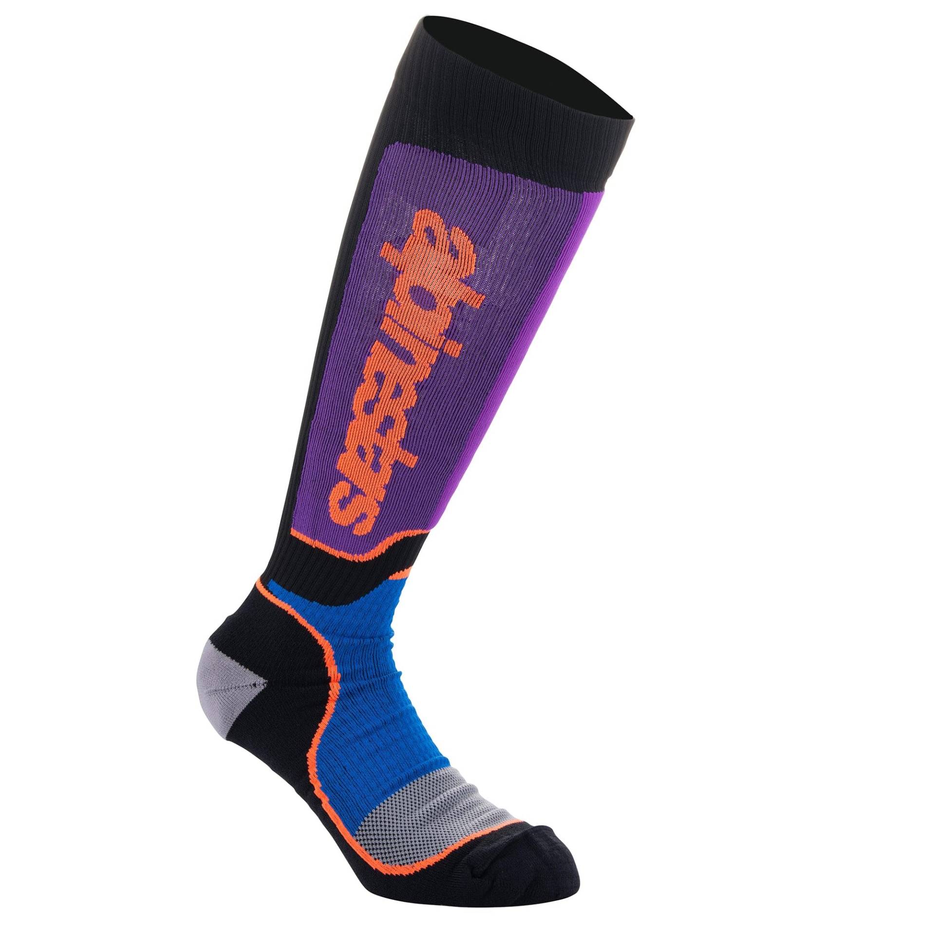 Alpinestars Unisex Plus Technische Socken MX, Black Royal Blue Purple, M von Alpinestars