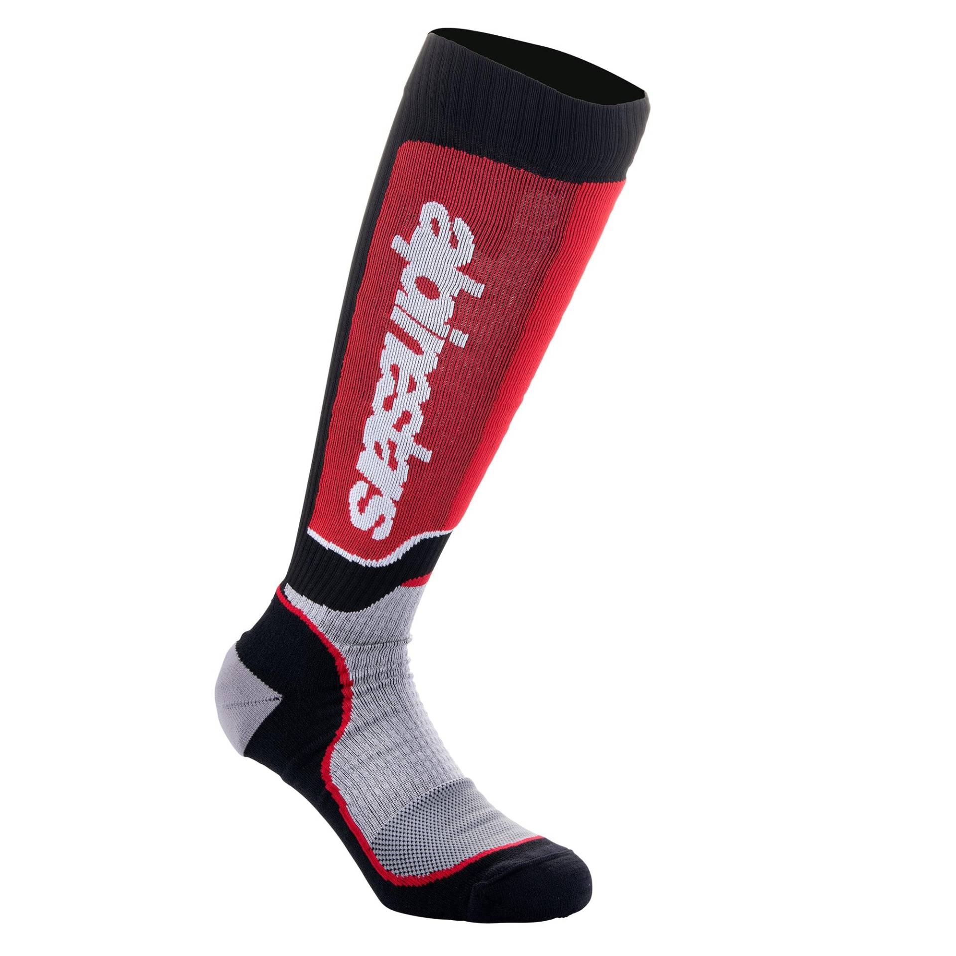 Alpinestars Unisex Plus Technische Socken MX, Schwarz Grau Rot, L von Alpinestars