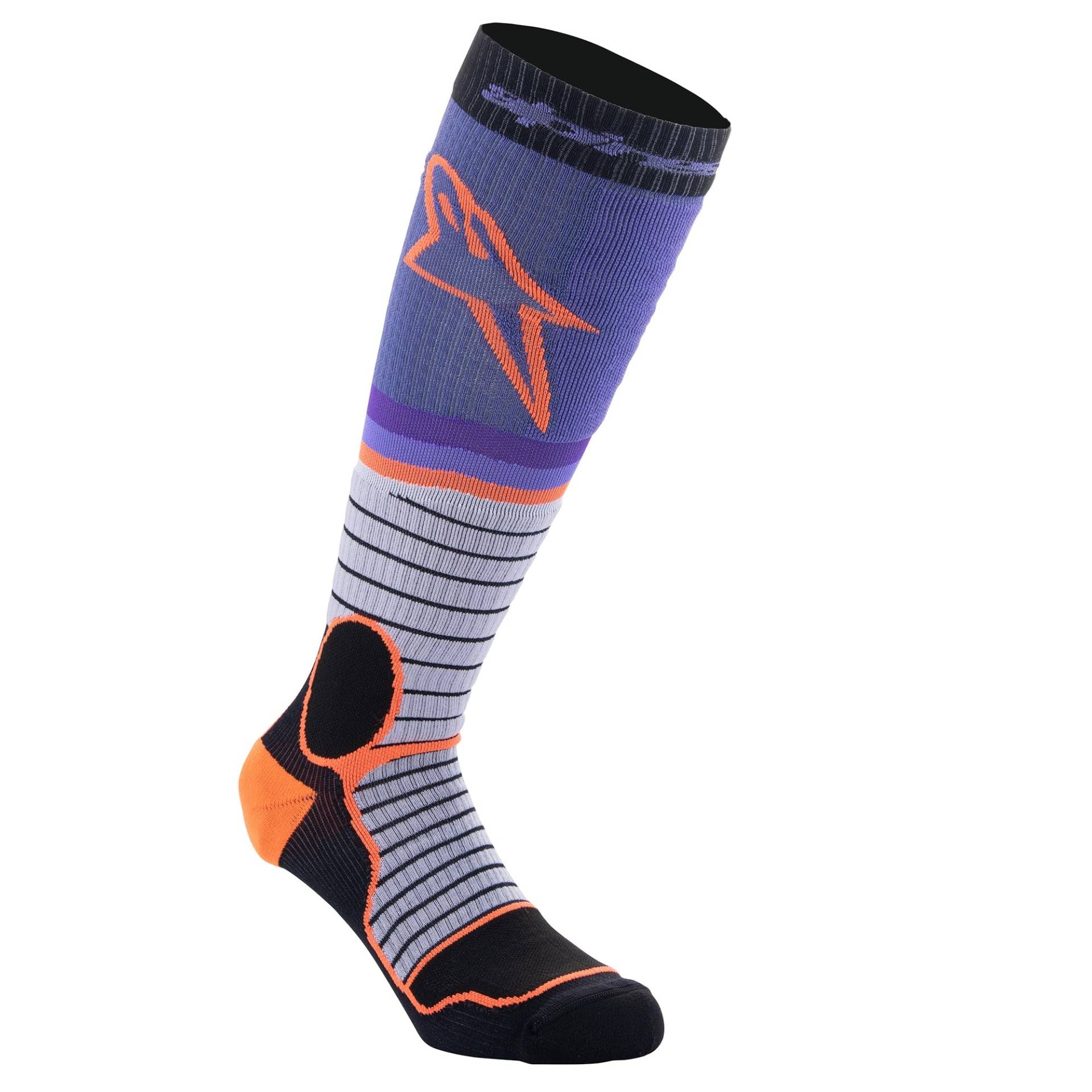 Alpinestars Unisex Pro Technische Socken MX, Black Gray Purple, L von Alpinestars