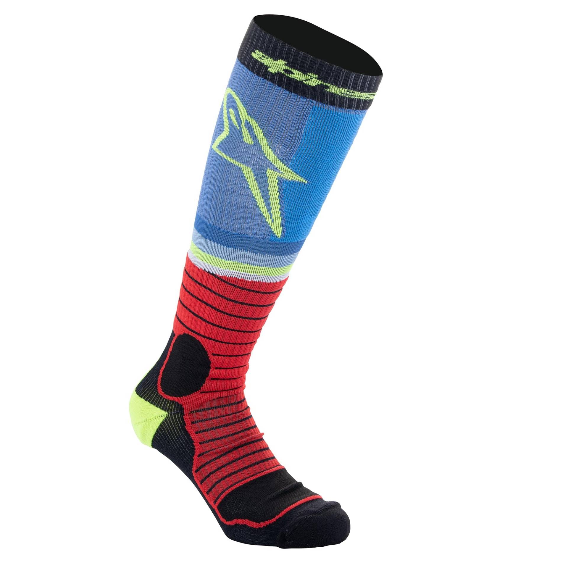 Alpinestars Unisex Pro Technische Socken MX, Black Red Light Blue, L von Alpinestars