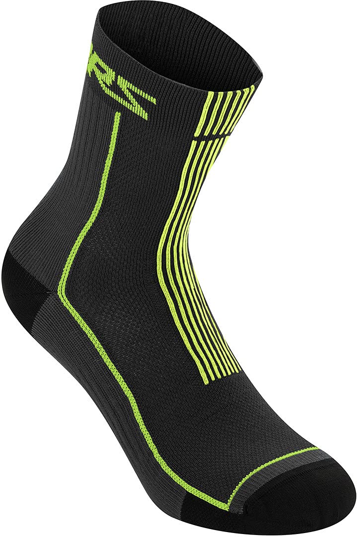 Alpinestars Unisex Sommer 15 Socken, Schwarz/Acid Yellow, Small von Alpinestars