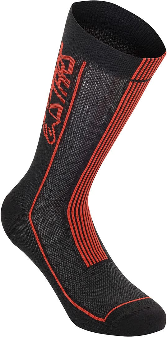 Alpinestars Unisex Sommersocken 22 Bekleidung, Schwarz/Hellrot, L von Alpinestars