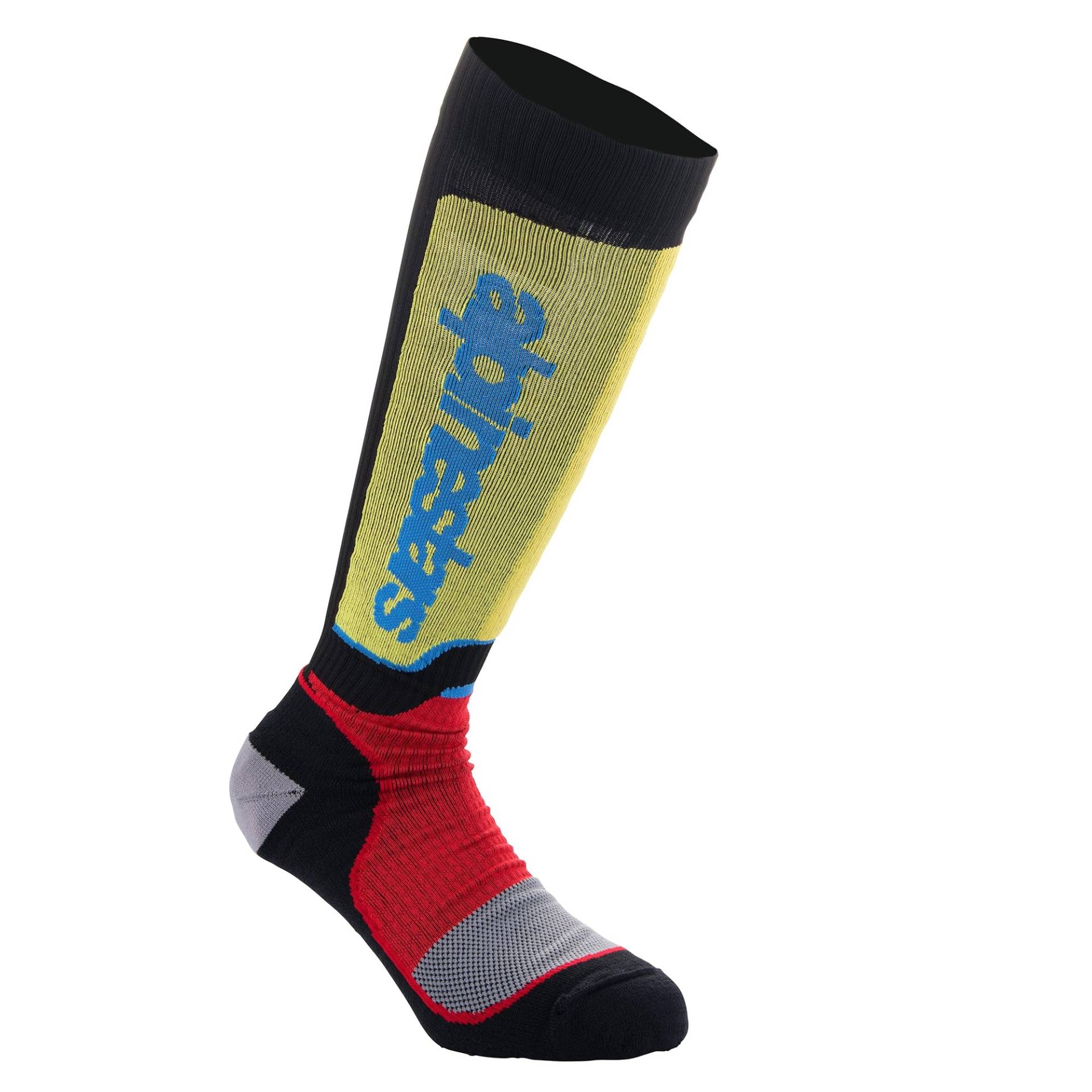 Alpinestars Unisex Youth Plus Technische Socken MX, Black Red Light Blue, M/L von Alpinestars