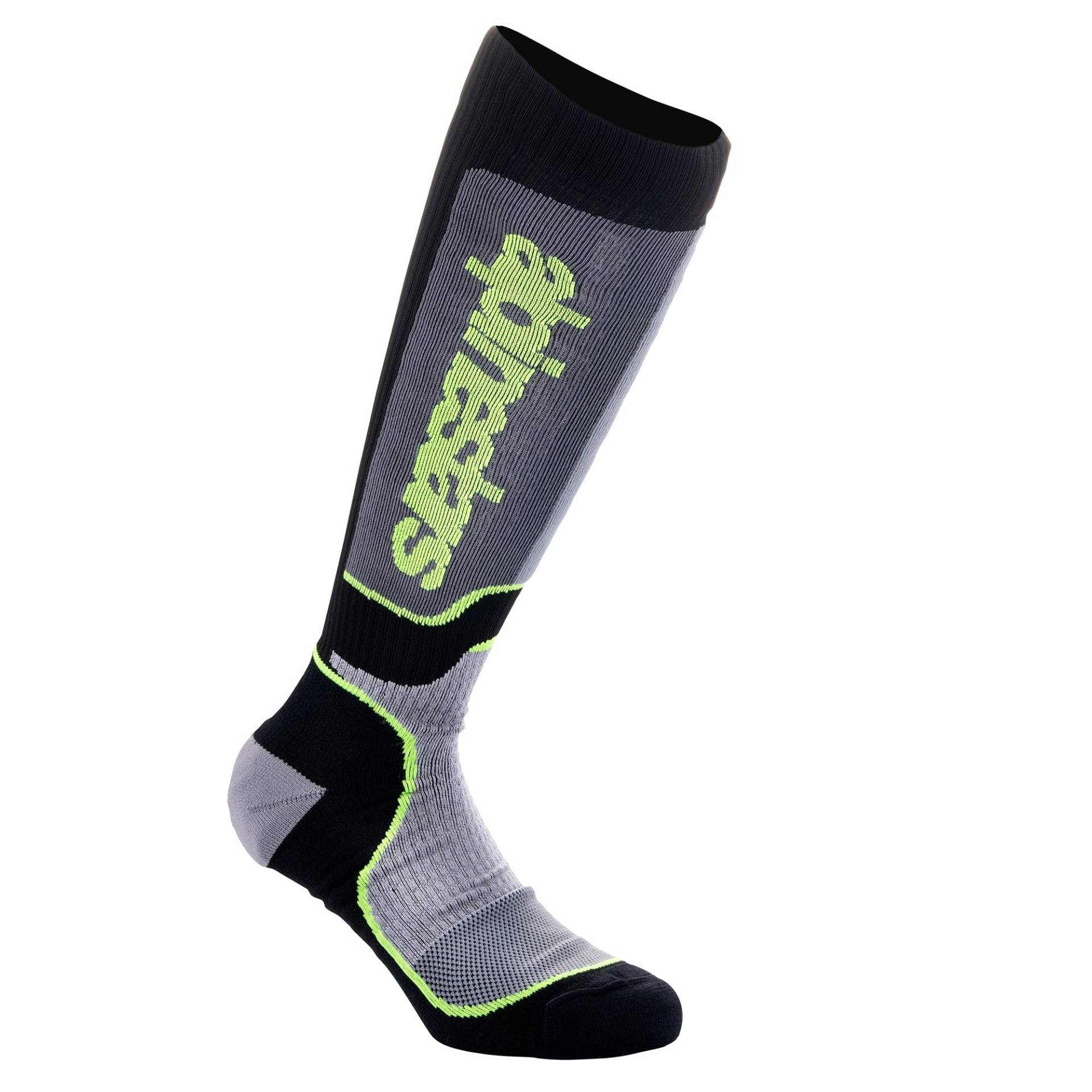 Alpinestars Unisex Youth Plus Technische Socken MX, Schwarz Grau Gelb Fluo, M/L von Alpinestars