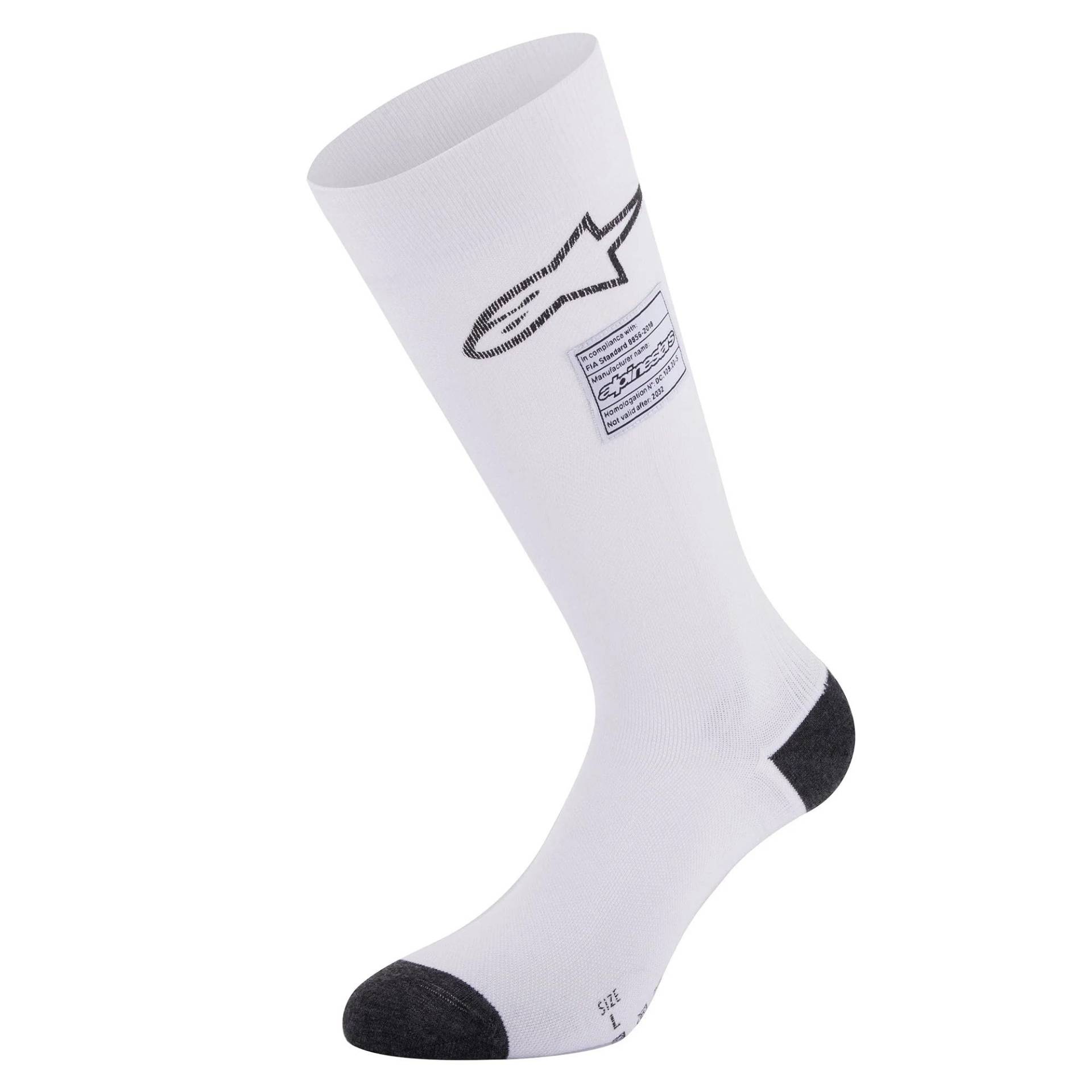 Alpinestars, Zx V4 Socks, Technische Socken MX, Kompressionsstrümpfe für Damen und Herren, Funktionssocken für Motorradfahren, Motocross, Fahrradfahren, Laufen Weiß Größe XL (1er stück) von Alpinestars