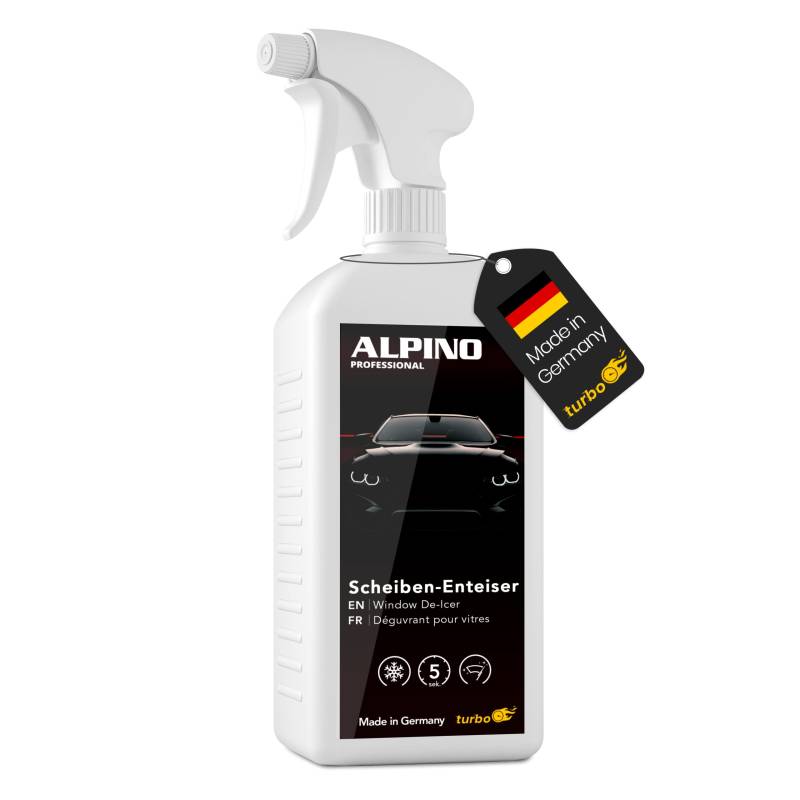 Alpino Turbo Enteiserspray Auto (1 Liter) - Klare Sicht in Sekunden | High Performance Formel | Scheibenenteiser Spray, Auto Enteiser Spray, Enteisungsspray Auto Eisspray | Langzeit Frostschutz von Alpino