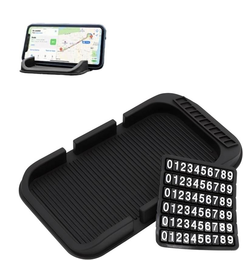 Alrens 3 In 1 Auto Anti-Rutsch-Pad, Armaturenbrett-Handy-Organizer-Matte,Gaguiup Anti Rutsch Pad, Handyablage für Auto,Magic-Pad für Handy, Smartphones, Schlüssel, GPS, Sonnenbrillen von Alrens