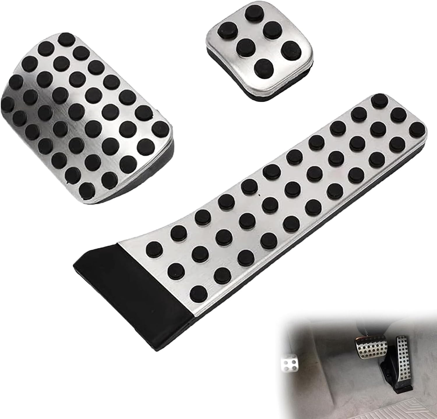 Alrens für Mercedes Benz Accessoires W210 W211 W212 W203 W204 W205 W221 W222 Edelstahl Automatik Fußstütze Rutschfestes Auto Pedal Pad Kit Pedalkappen Kraftstoffbremse Bremsfußpedale Kompatibel von Alrens