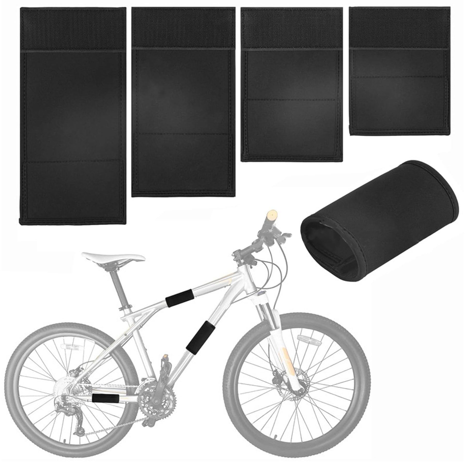 Fahrrad Rahmenschutz 4er Set, Thule Carbon Frame Protector, Schutzfolie Fahrradrahmen, Passend Für Thule Fahrradträger, Fahrrad Zubehör Anhängerkupplung, Ebike Rahmenschutzfolie Akku Schutzhülle von Alriedy