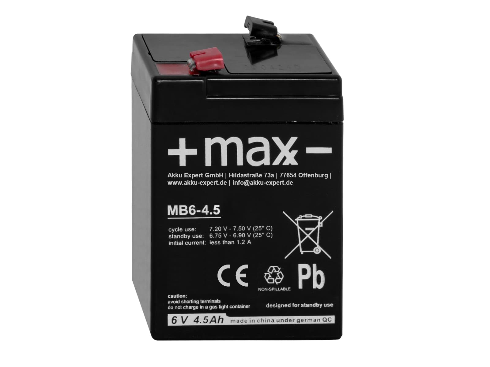 4,5Ah 6V Akku passend für IVT PL - 838 PL-838 PL 838 AGM Blei Accu battery von Alternativ-Hersteller