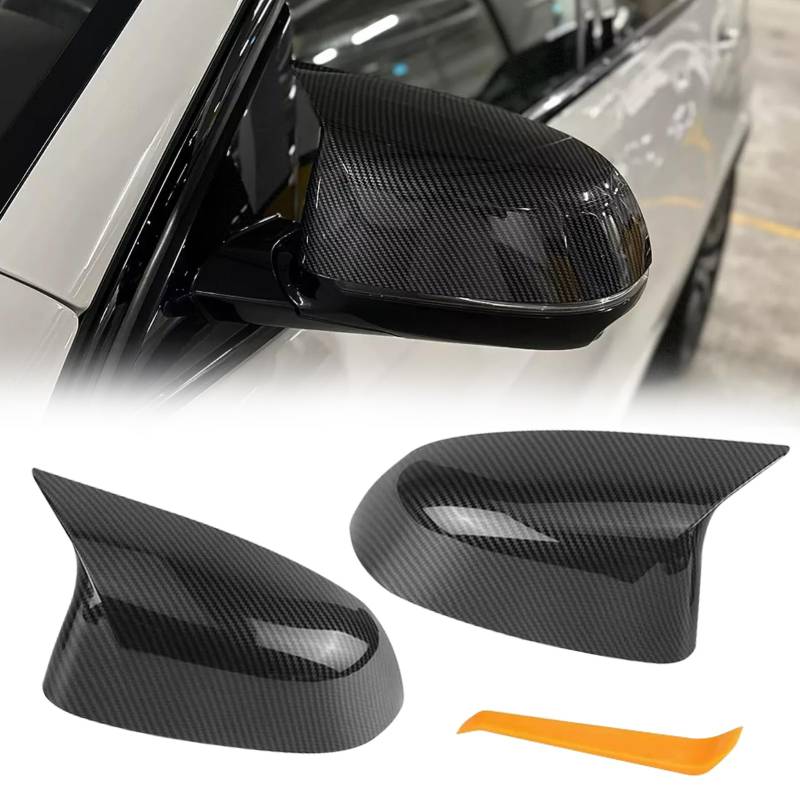Altsbaos Kompatibel mit Auto Rückspiegel Abdeckung BMW X3 G01/X4 G02/X5 G05/X7 G07 2019-2024,X6 G06 2020-2024 Seitenspiegelgehäuse bmw Spiegelkappen X3 X4 X5 X6 X7 Links+ Rechts (Kohlefasermuster) von Altsbaos