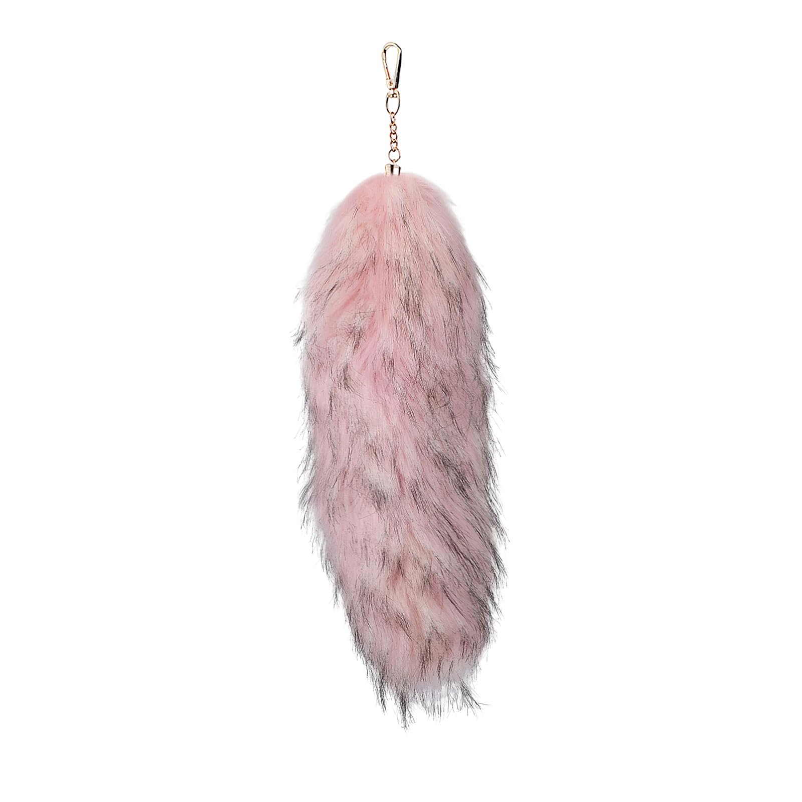 Altsuceser Dekorativer Schlüsselanhänger, Zubehör, flauschiger Fellschwanz, pelziger Fuchs-Anhänger, weiche Imitation, Taschenanhänger, Schlüsselanhänger, vielseitig, Rosa, 40 cm von Altsuceser