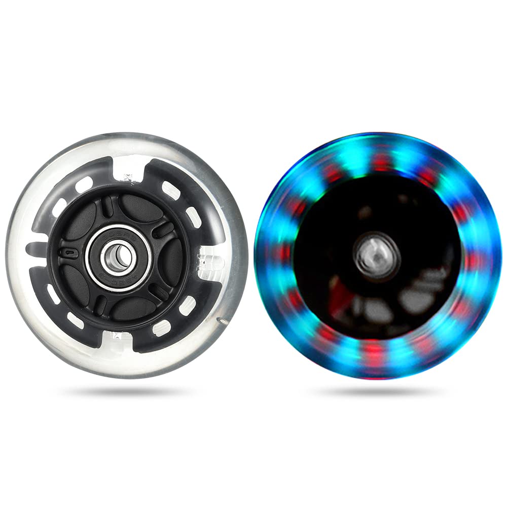 80mm Scooter Rollen - 2 Stück Led Scooter Ersatzräder 80mm inliner rollen mit kugellager ABEC9 | 80mm Scooter Inliner Räder für Micro Globber Razor Roller K2 Inliner von Aluscota