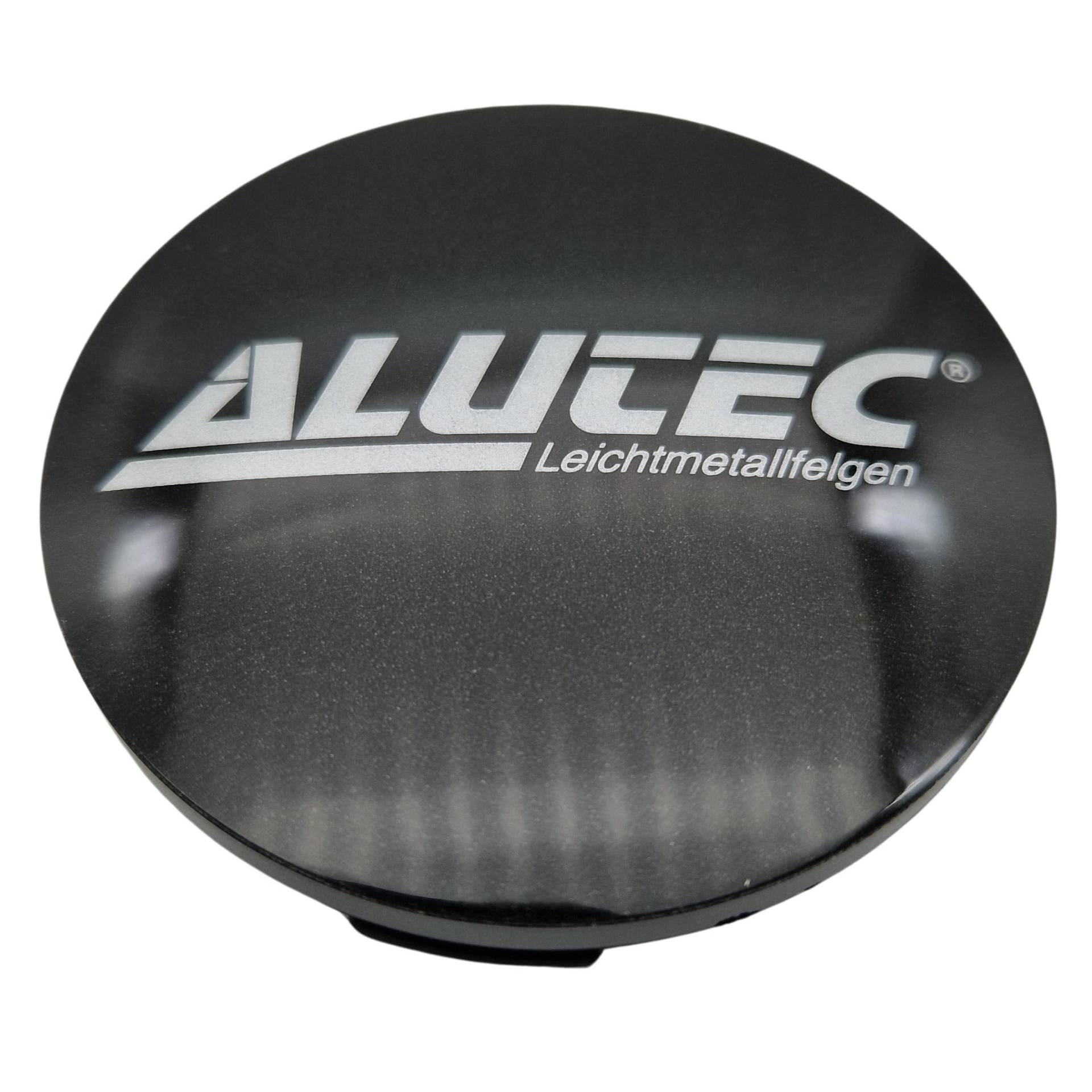 1X Alutec Nabendeckel 60mm Graphit (N23) Logo Silber - Original Felgendeckel/Nabenkappe/Hubcap von Alutec