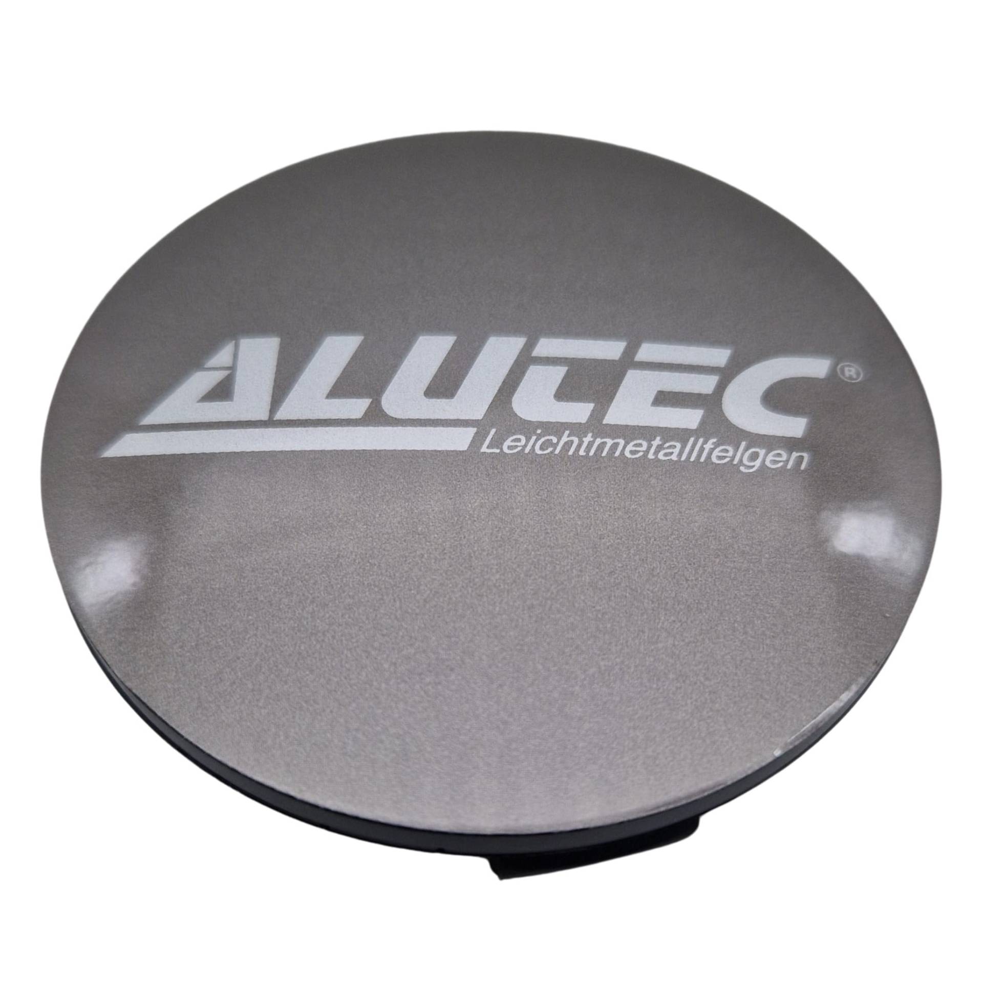 1X Alutec Nabendeckel 61mm Metal Grey (N56) Logo Silber - Original Felgendeckel/Nabenkappe/Hubcap von Alutec