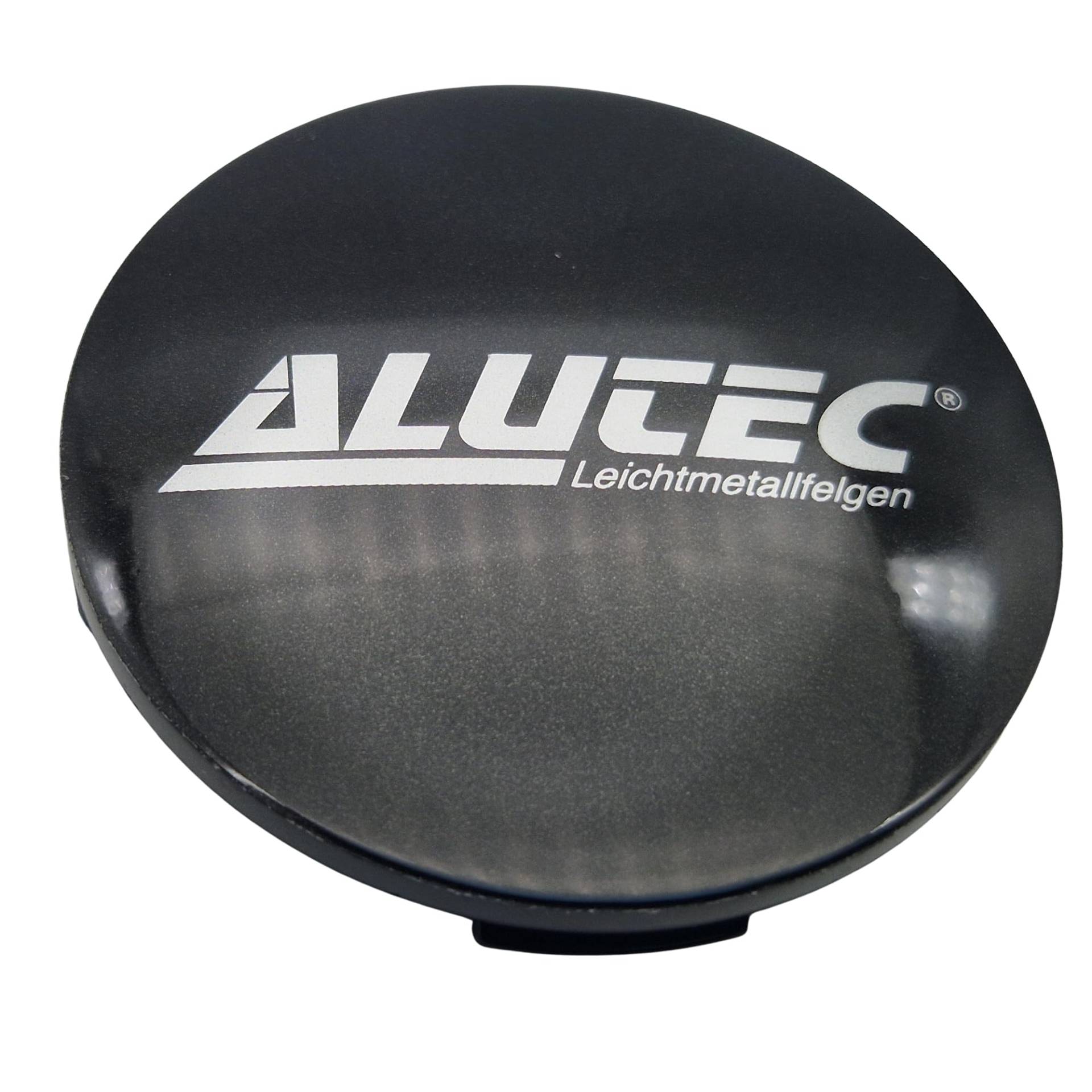 1X Alutec Nabendeckel 64mm Graphit (N32) Logo Silber - Original Felgendeckel/Nabenkappe/Hubcap von Alutec