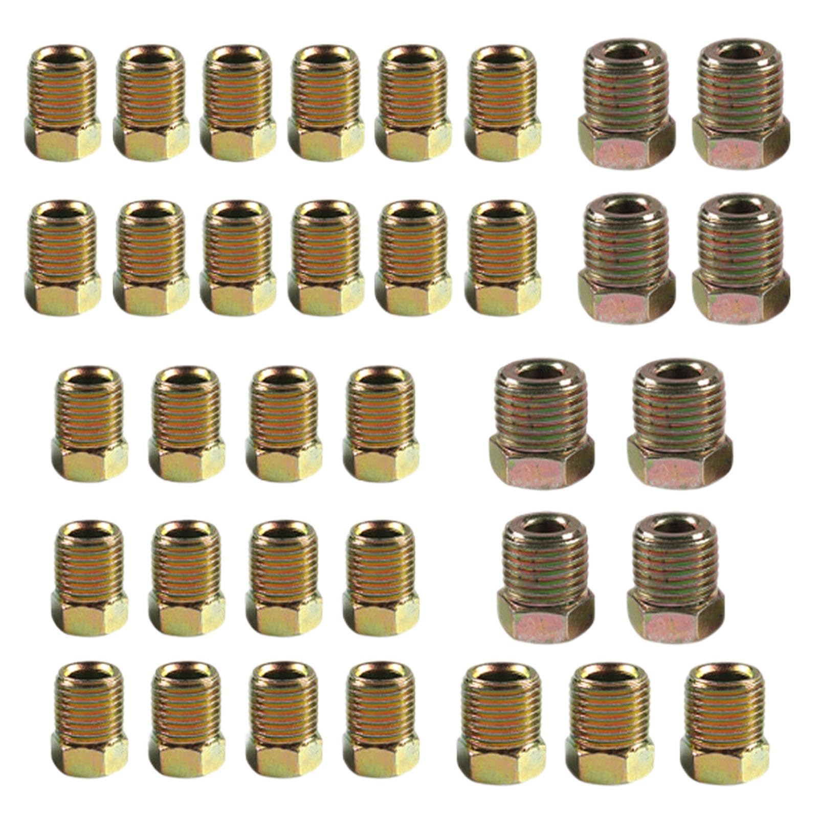 Bremsleitungs-Armaturen-Sortiment, 3/16 Bremsleitungs-Armaturen,Rostfreier Bremsleitungs-Schlauchverbinder | Bremsleitungsverbinder, robuste Überwurfmutter, vielseitig einsetzbar für SUV-LKW von Alwida