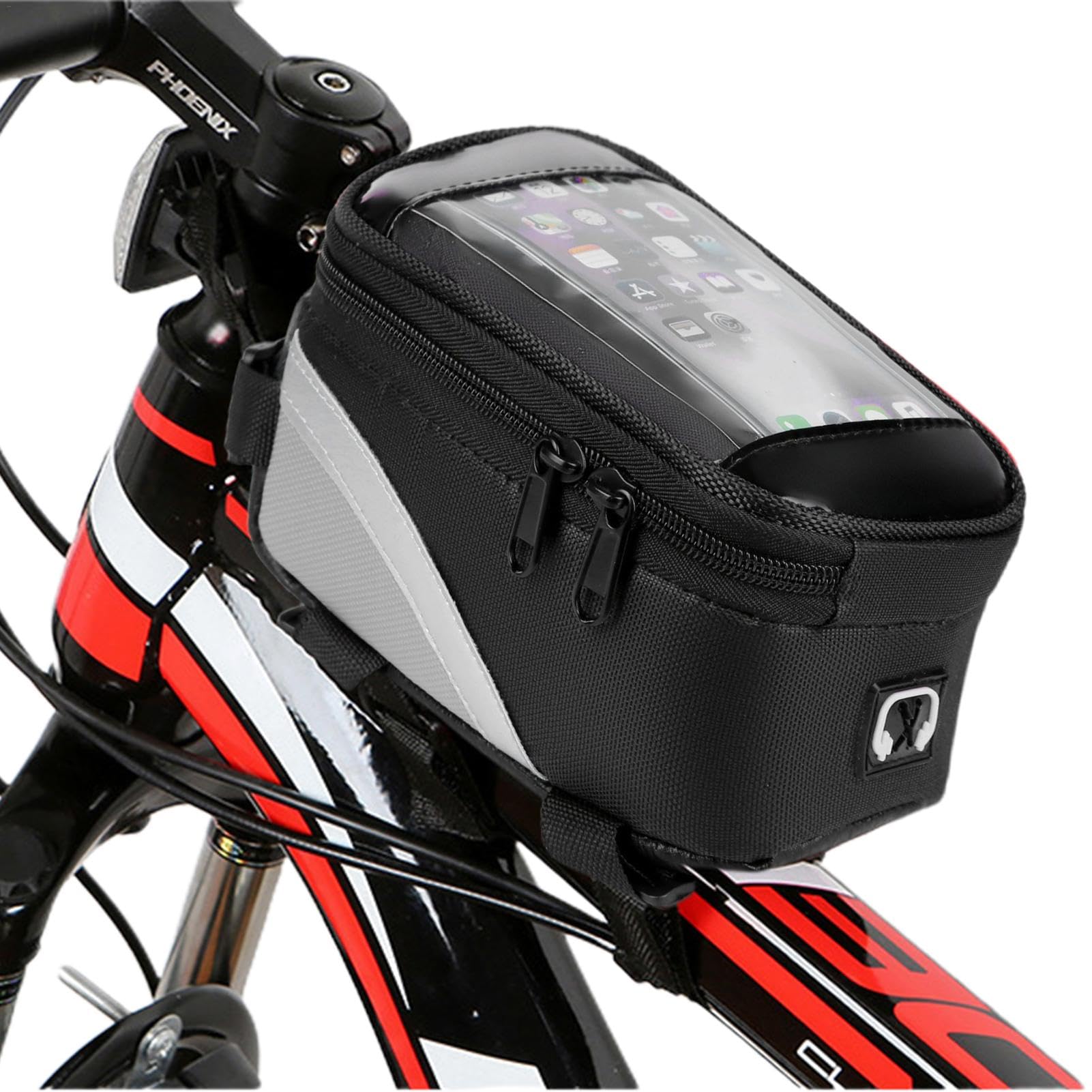 Fahrradausrüstungstasche, kleine Fahrradtasche aus Oxford-Gewebe, Touchscreen-Handytasche, Fahrradrahmen-Aufbewahrungstasche, Installations- und Entfernungstasche von Alwida