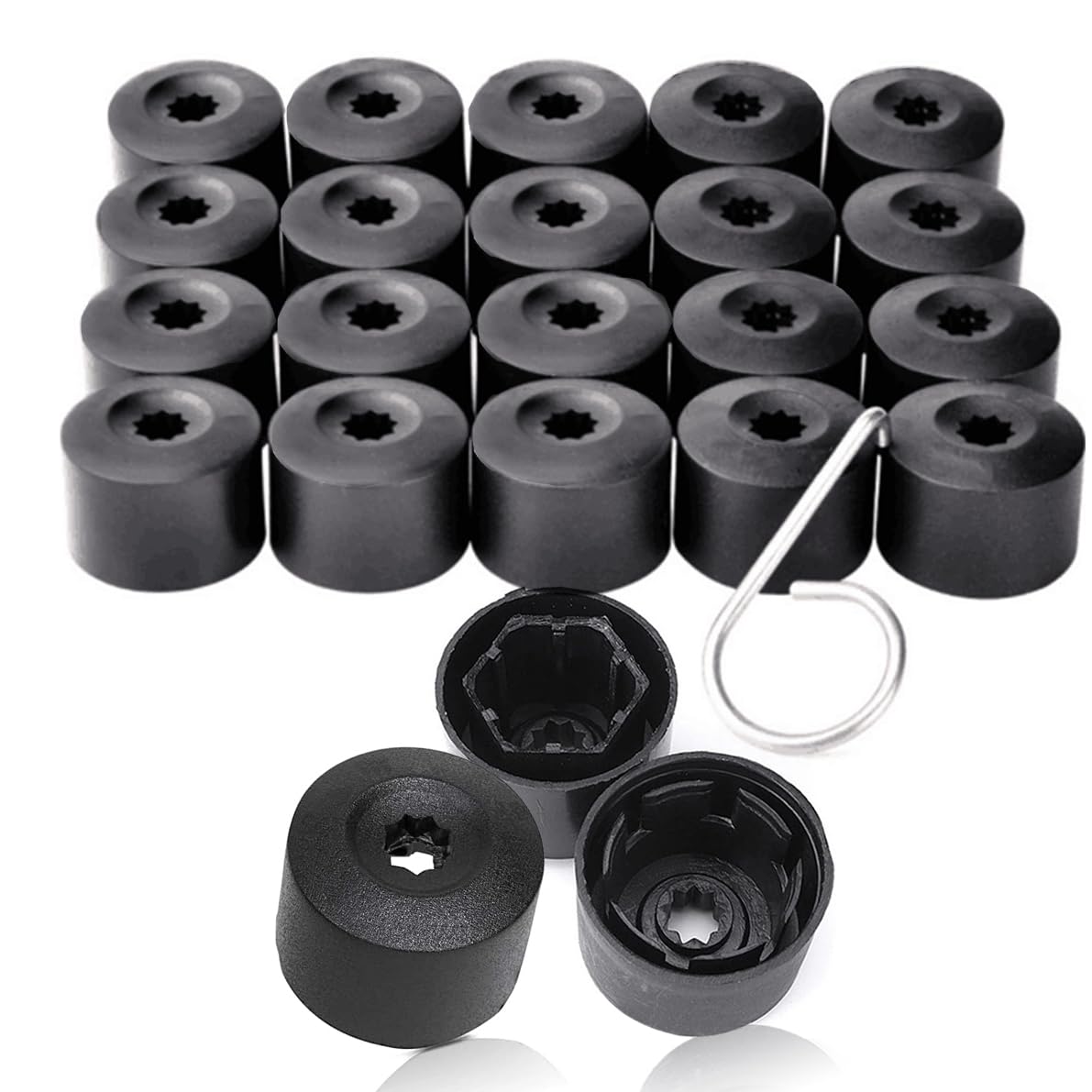 Radschraubenkappen 17mm 20 Stück Radmutterkappen 17mm Radschrauben Kappen Radmuttern Abdeckung Universal Reifen Mutter Covers Auto Schrauben Kappe Bolt-Abdeckkappe mit Entfernung Werkzeug für Autos von Amacoam