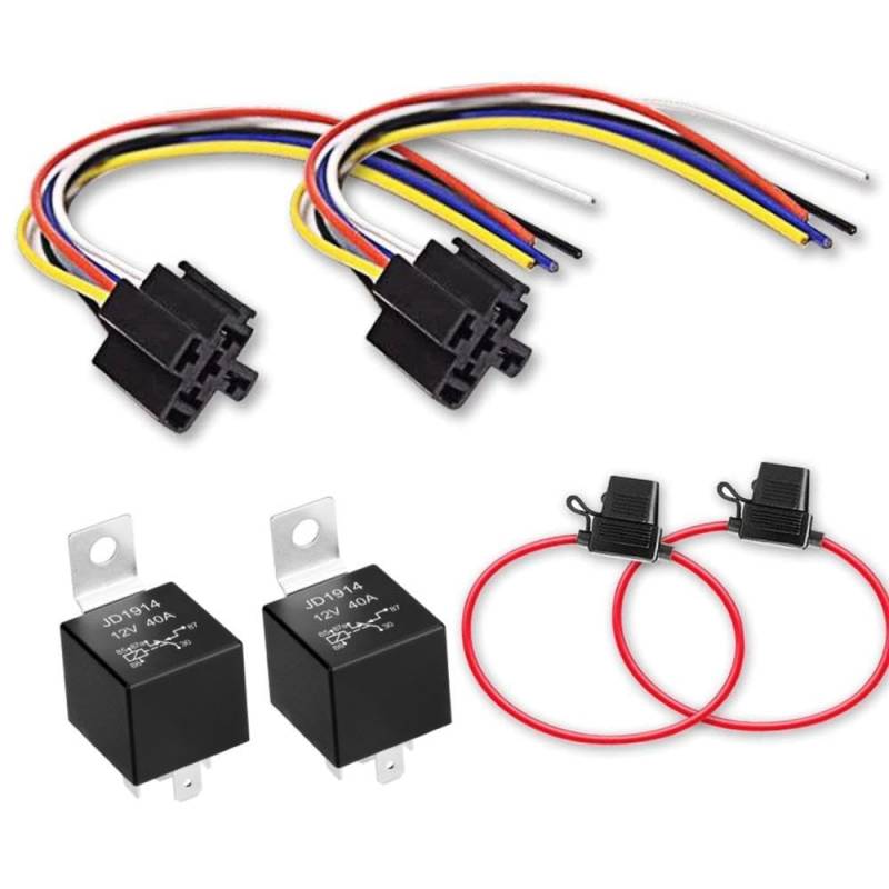 Amagogo 2 Stück Pins 30/40A 12V Spdt Relais Set in Linie ATC Sicherung Halter von Amagogo