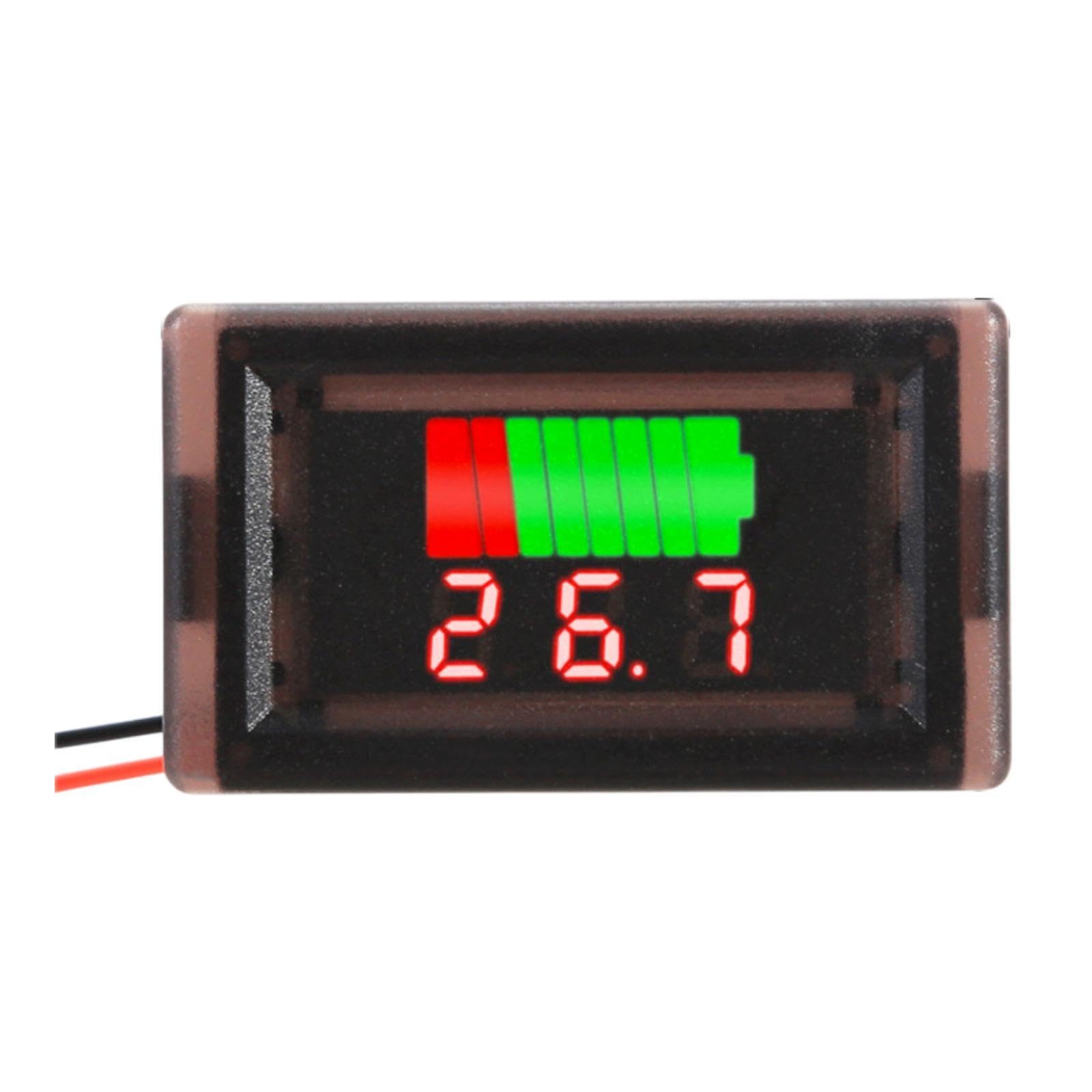 Amagogo Batteriekapazitätsspannungsindikator, Batteriemonitore für Lithium/Elektrofahrzeuge 12 V 24 V 36 V 60 V 84 V, Rot Digital von Amagogo