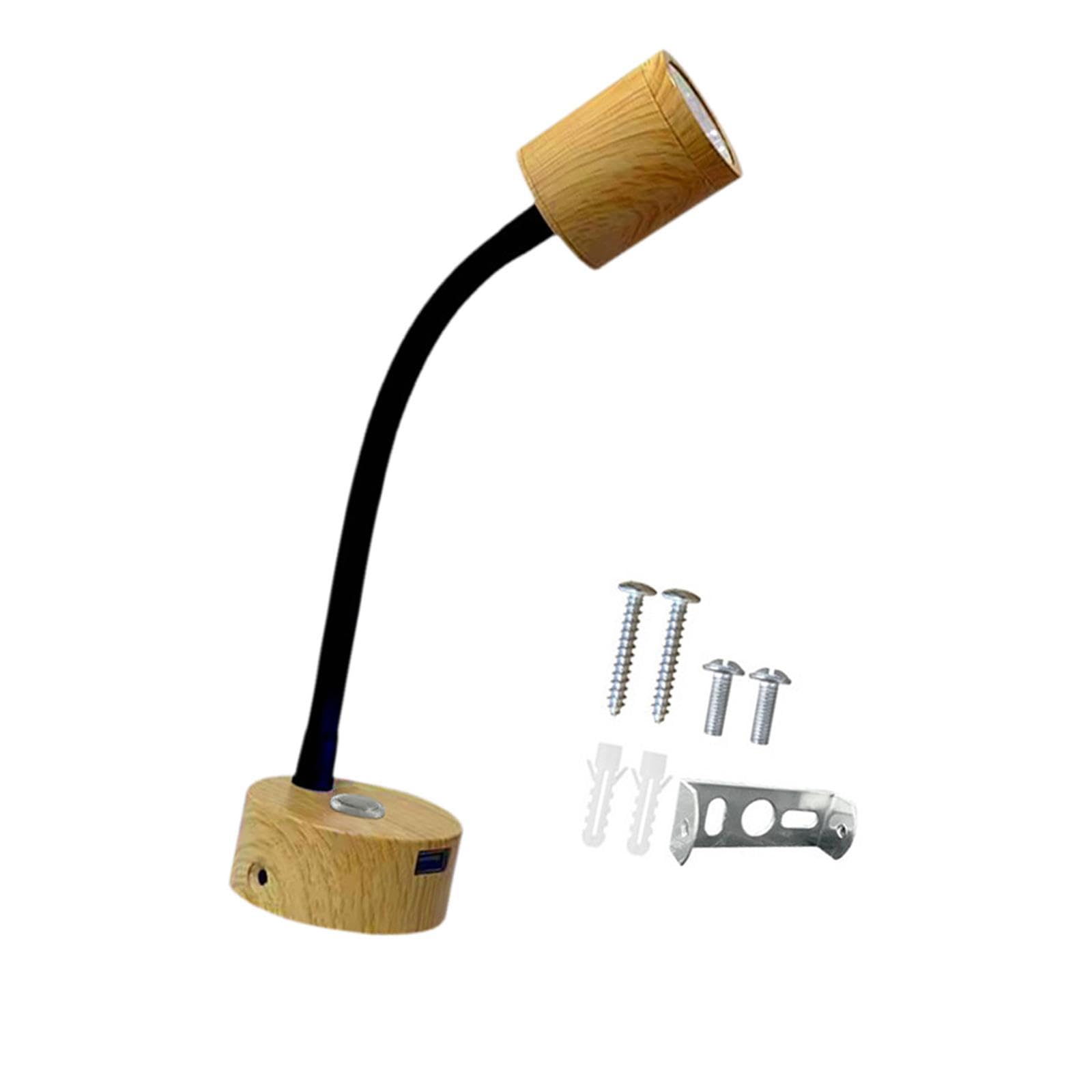 Amagogo LED Leselicht Leselampe Memory Funktion 12-24V Wandlampe Innenbeleuchtung für Yacht Bett Anhänger LKW, Lang Schwarz von Amagogo