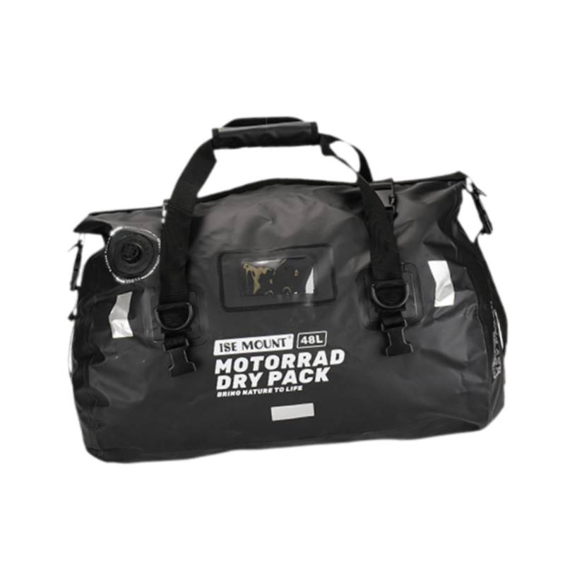 Amagogo Motorrad-Gepäcktasche, Gepäck, Heckrolle, Schnellverschluss-Schnallen, Motorrad-Rücksitzträger, Handtasche für Kajakfahren, Rafting, Schwarz Und 48l von Amagogo