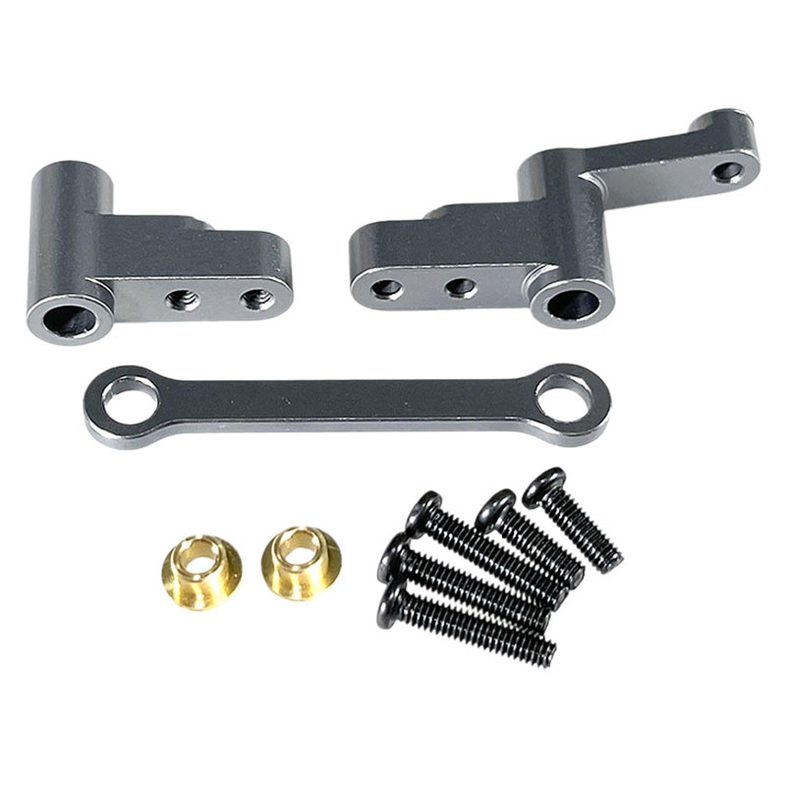 Amagogo RC-Auto-Lenksatz, Ersatz, vielseitiges tragbares Lenkgetriebe-Set, Metallteile für 1/14 14301 14302 RC-Auto, Grau von Amagogo