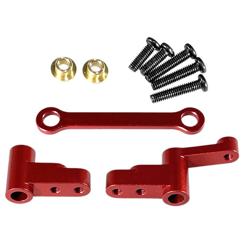 Amagogo RC-Auto-Lenksatz, Ersatz, vielseitiges tragbares Lenkgetriebe-Set, Metallteile für 1/14 14301 14302 RC-Auto, Rot von Amagogo