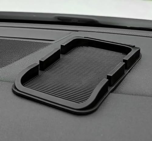 3-in-1 Auto Anti-Rutsch-Pad Multifunktionale Silikon Anti-Rutsch-Matte für Armaturenbrett, Handyhalterung Organizer Hitzebeständige Wiederverwendbare Silikon-Auto-Pad-Klebepads für Smartph (Schwarz) von Amazleer