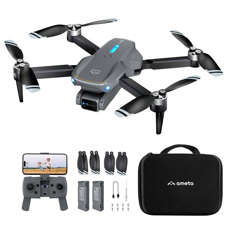 Ameta Drohne mit Kamera 4K für Erwachsene, S20 Lite FPV Drone für Anfänger, RC Quadrocopter mit Bürstenloser Motor, 36 min Flugzeit, Höhenhaltung, Kreisflug, Geschenk Spielzeug für Kinder (165 g) von Ameta