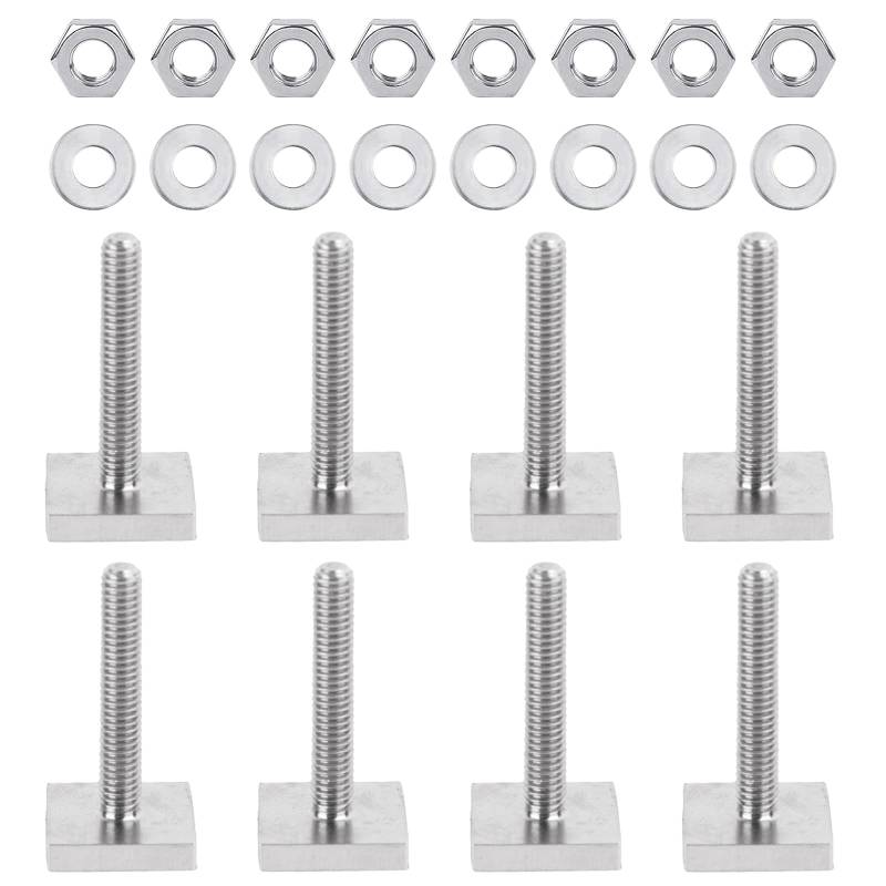 Amfrpar 8 Stück M6 x 35mm T-Nut Adapter Nutensteine Edelstahl mit Muttern und Unterlegscheiben für Dachträger Relingträger Dachbox von Amfrpar