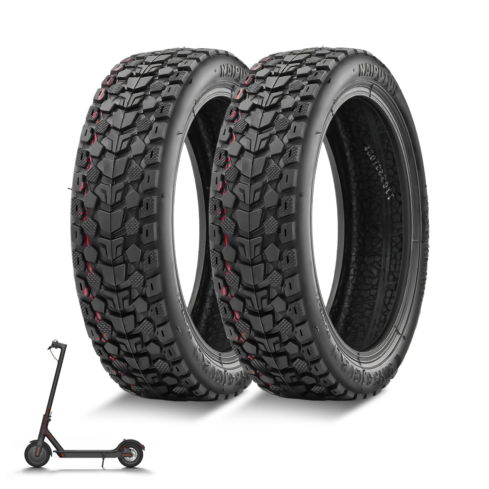 Amitor E Scooter Reifen 8 1/2 x2 Tubeless für Xiaomi 1S Pro 2 M365 Pro Elektro Scooter, 50/75-6.1 Reifen Tubeless mit Verschleißfest und Rutschsicher, E Roller Vakuum Reifen 8,5 Zoll von Amitor