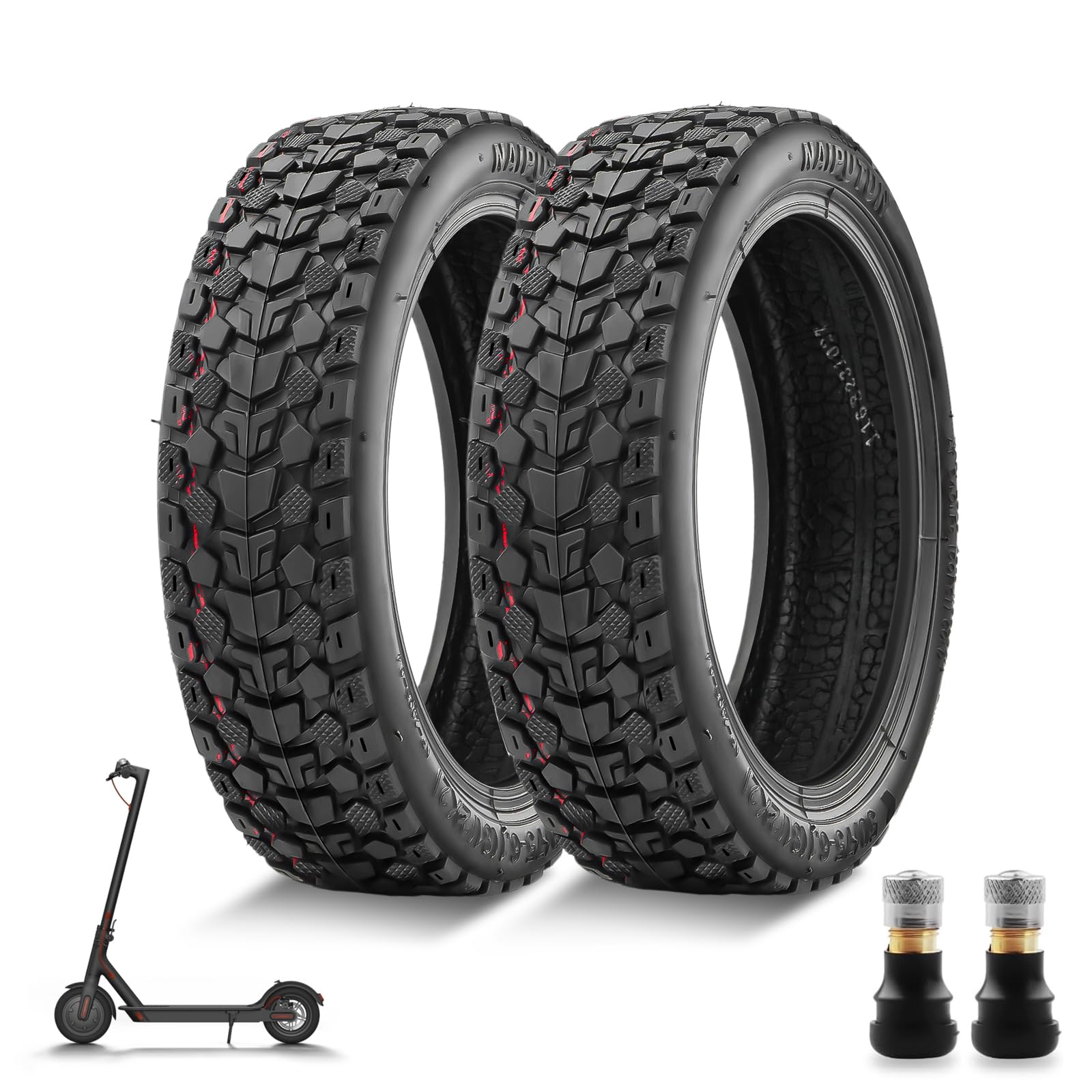 Amitor E Scooter Reifen 8 1/2 x 2 Tubeless mit Ventil für Xiaomi 1S Pro 2 M365 Pro Elektro Scooter, 50/75-6.1 Reifen Tubeless mit Verschleißfest und Rutschsicher, E Roller Vakuum Reifen 8,5 Zoll von Amitor